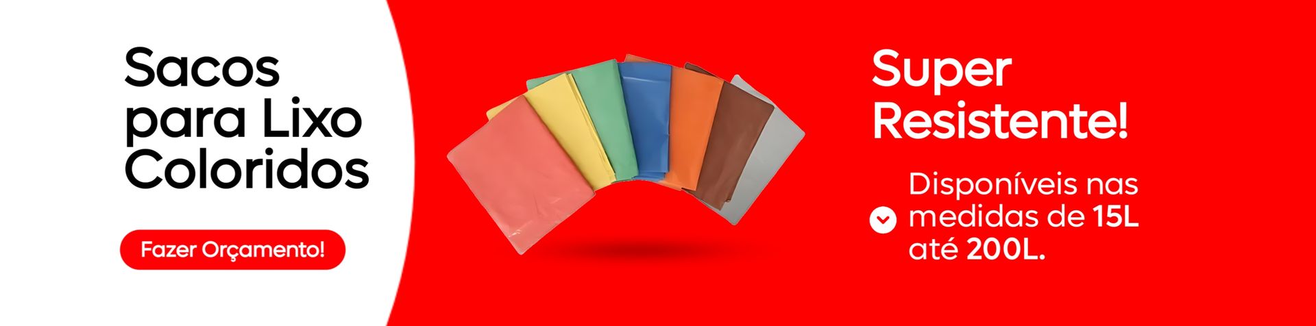 Sacos para lixo coloridos super resistentes, de 15 L até 200 L